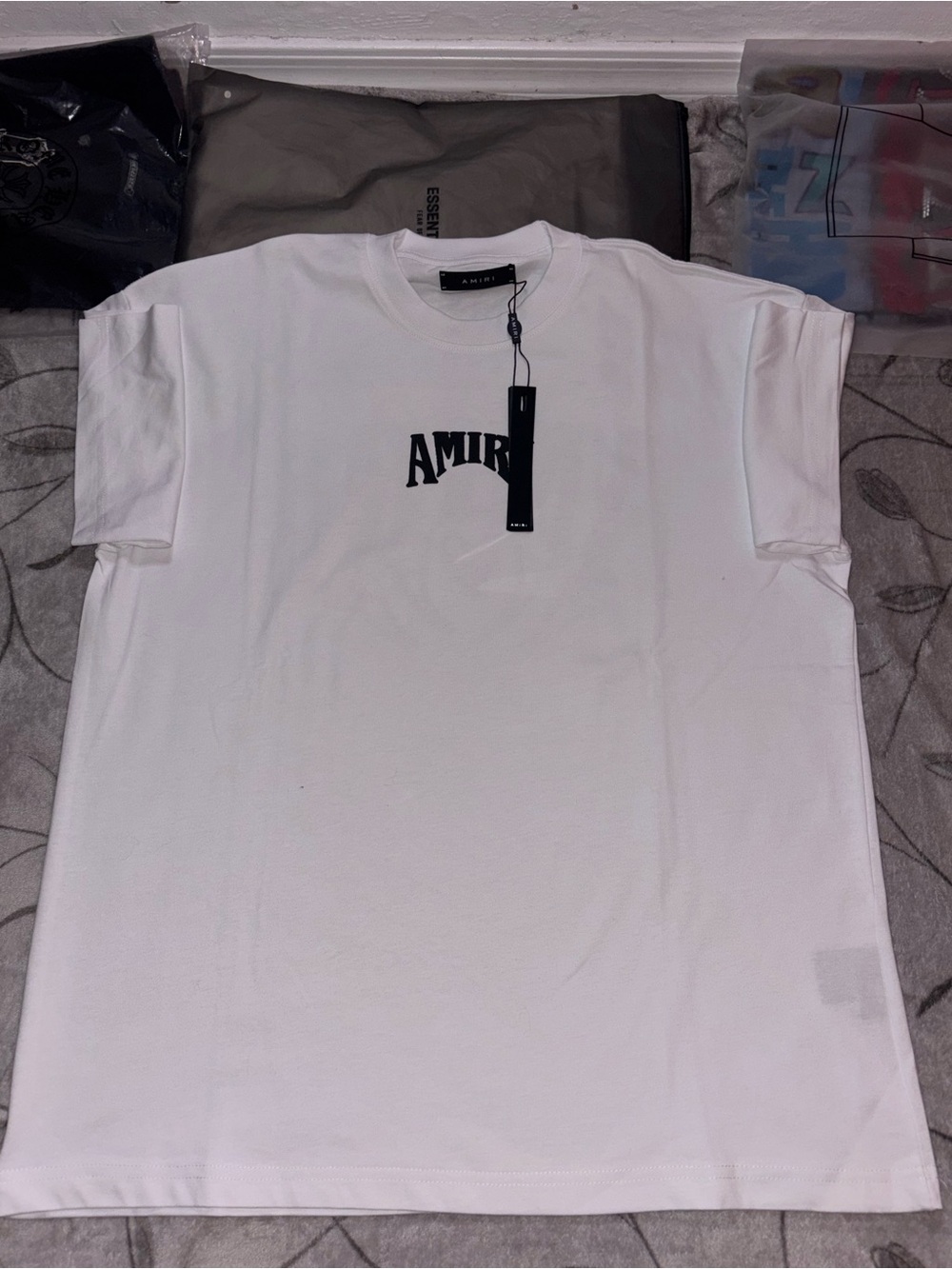 AMIRI White Tee with Black Chest Logo